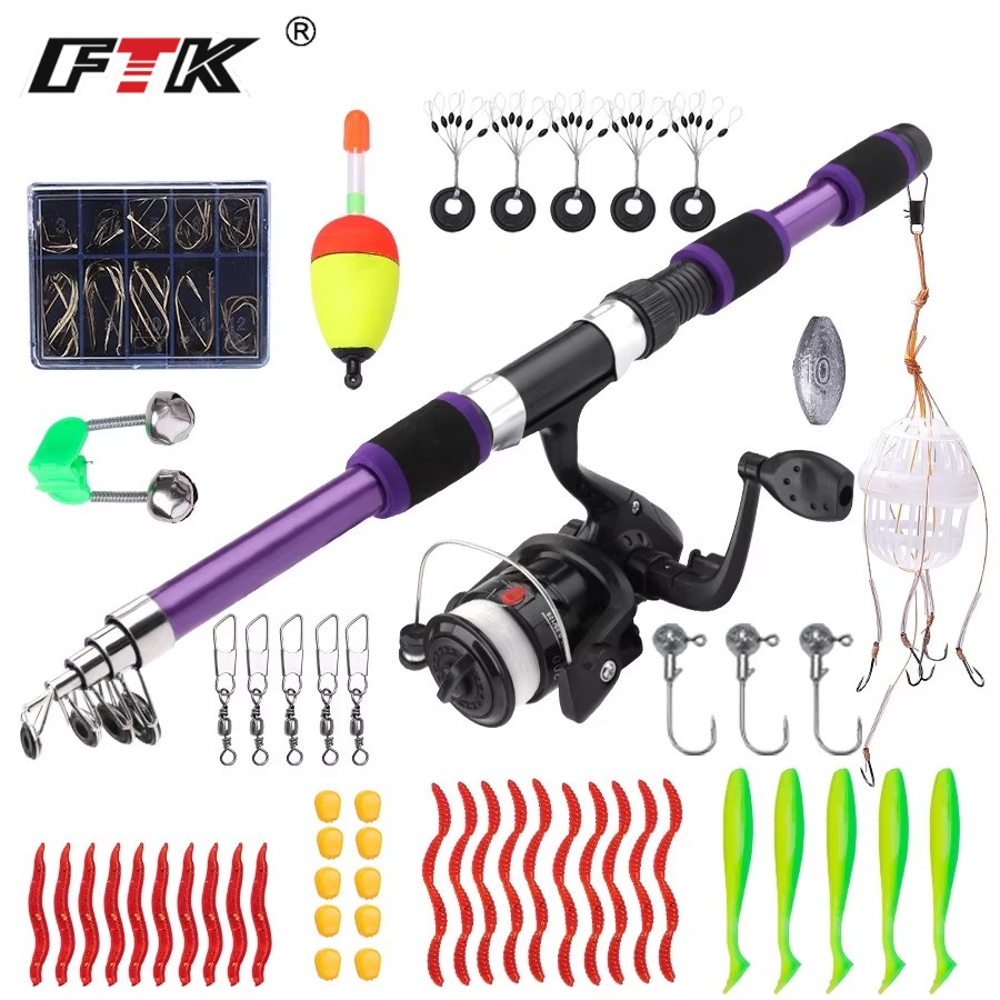 Fishing Rod Carbon Fiber - FTK 1.8M Joran Pancing Putar Portabel