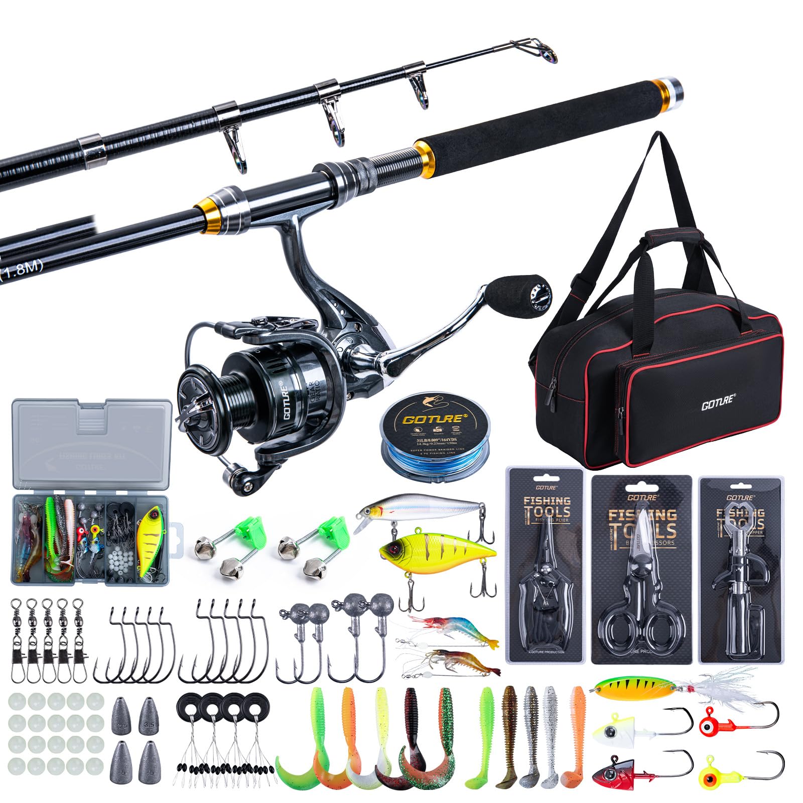 Set Pancing Teleskopik Goture  - Fishing Rod Spinning ulasan dan harga